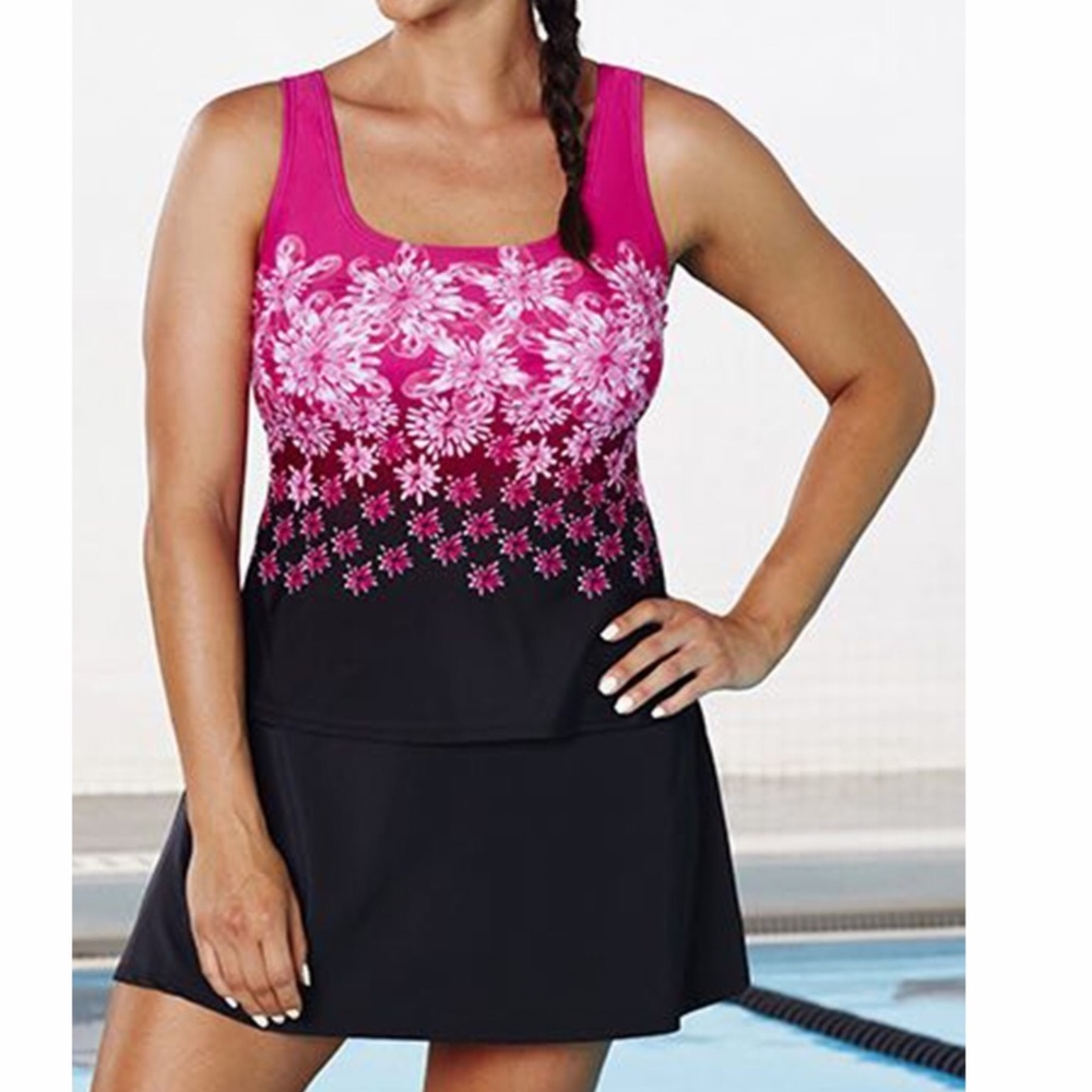 PINK EXPLODED FLORAL SPORT TANK